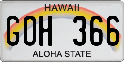 HI license plate GOH366