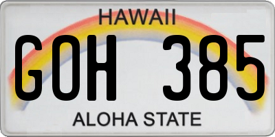 HI license plate GOH385