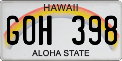 HI license plate GOH398