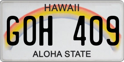 HI license plate GOH409
