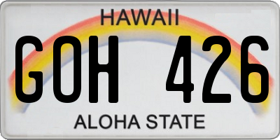 HI license plate GOH426