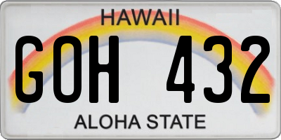 HI license plate GOH432