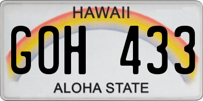 HI license plate GOH433