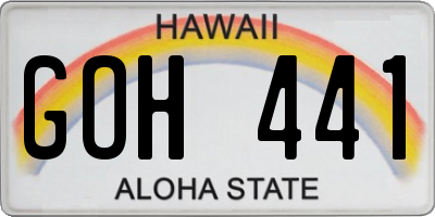 HI license plate GOH441