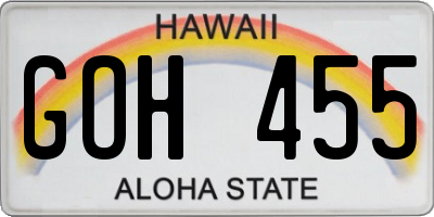 HI license plate GOH455