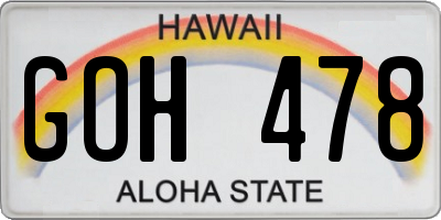 HI license plate GOH478