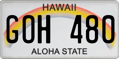 HI license plate GOH480