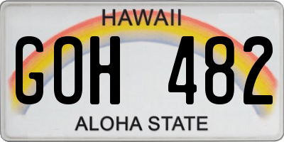 HI license plate GOH482