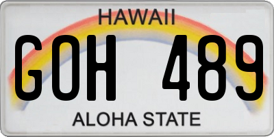 HI license plate GOH489