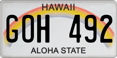 HI license plate GOH492