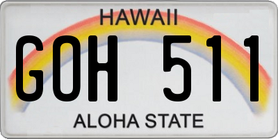 HI license plate GOH511