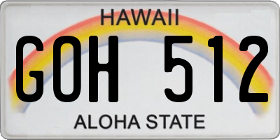 HI license plate GOH512
