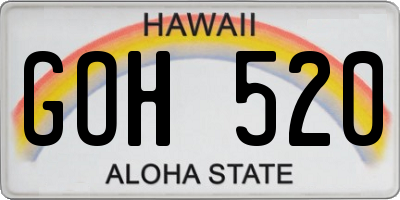 HI license plate GOH520