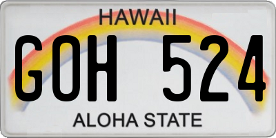 HI license plate GOH524