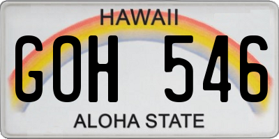 HI license plate GOH546