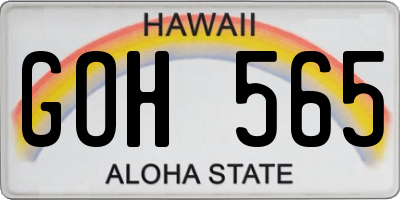 HI license plate GOH565