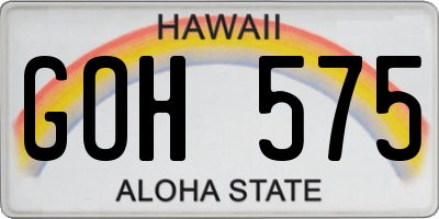 HI license plate GOH575