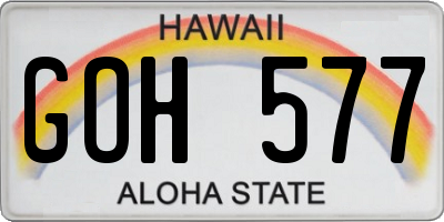 HI license plate GOH577