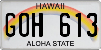 HI license plate GOH613