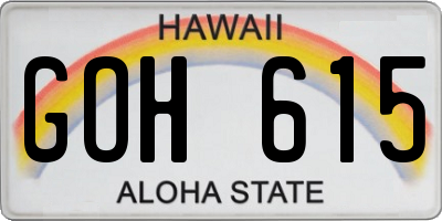 HI license plate GOH615