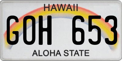 HI license plate GOH653