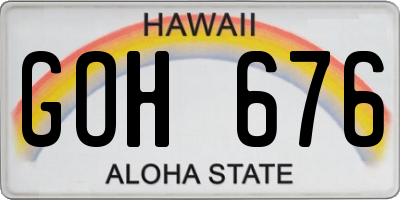 HI license plate GOH676