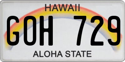 HI license plate GOH729