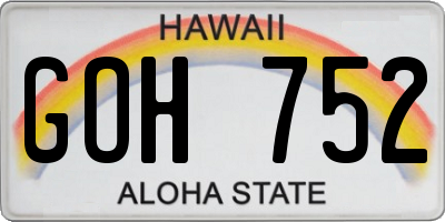 HI license plate GOH752