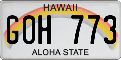HI license plate GOH773