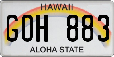 HI license plate GOH883