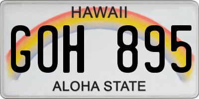 HI license plate GOH895