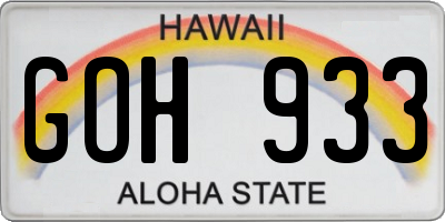 HI license plate GOH933