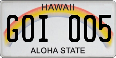 HI license plate GOI005