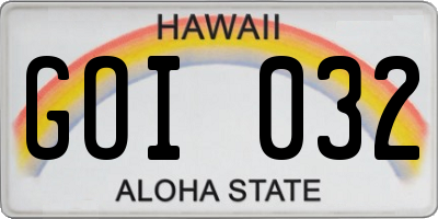 HI license plate GOI032