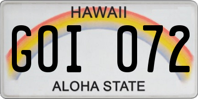 HI license plate GOI072