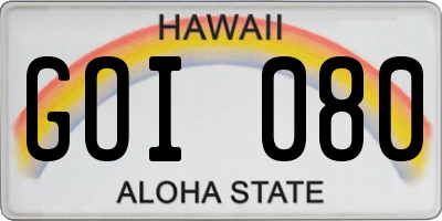 HI license plate GOI080