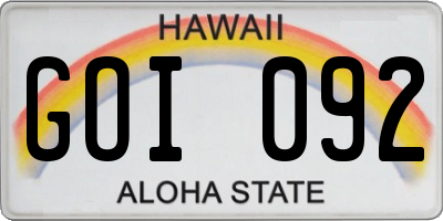 HI license plate GOI092