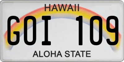 HI license plate GOI109