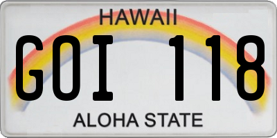 HI license plate GOI118