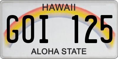 HI license plate GOI125