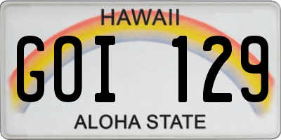 HI license plate GOI129