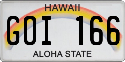 HI license plate GOI166