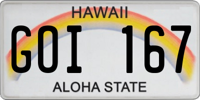 HI license plate GOI167