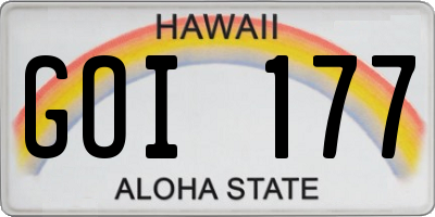 HI license plate GOI177