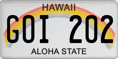 HI license plate GOI202