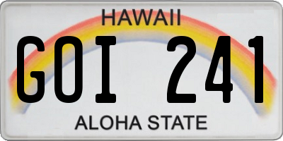 HI license plate GOI241