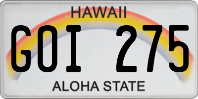 HI license plate GOI275