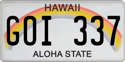 HI license plate GOI337