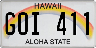 HI license plate GOI411