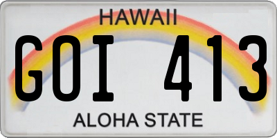 HI license plate GOI413